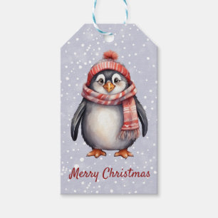 personalised cute penguin gift tag