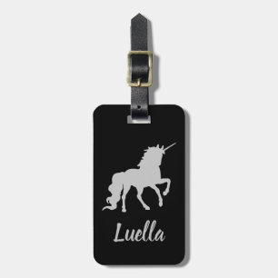 Personalised Cute Pink Kids Unicorn luggage tag