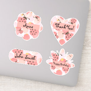 Personalised Cute Pink Ladybirds