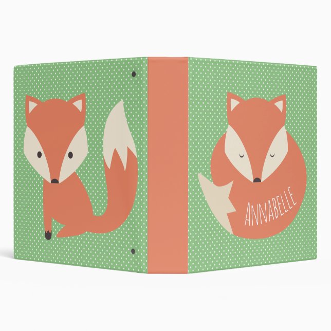 Personalised Cute Sleeping Fox Binder (Background)