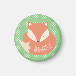 Personalised Cute Sleeping Fox Magnet