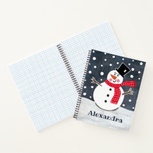 Personalised Cute Snowman Christmas  Notebook