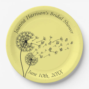 Personalised Dandelion Clock with Butterflies Paper Plate