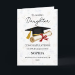 Personalised Daughter Graduation Card<br><div class="desc">Celebrate your daughter’s special achievement with this elegant personalized graduation card featuring her name,  university,  and graduation year. Designed with a classic graduation cap and diploma illustration,  this card is a meaningful and heartfelt way to show how proud you are on her big day.</div>