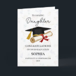 Personalised Daughter Graduation Card<br><div class="desc">Celebrate your daughter’s special achievement with this elegant personalized graduation card featuring her name,  university,  and graduation year. Designed with a classic graduation cap and diploma illustration,  this card is a meaningful and heartfelt way to show how proud you are on her big day.</div>