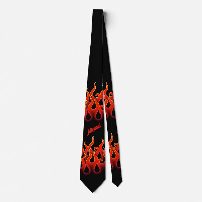 Personalised Diablo Fire Tie Racing Flames  (Front)