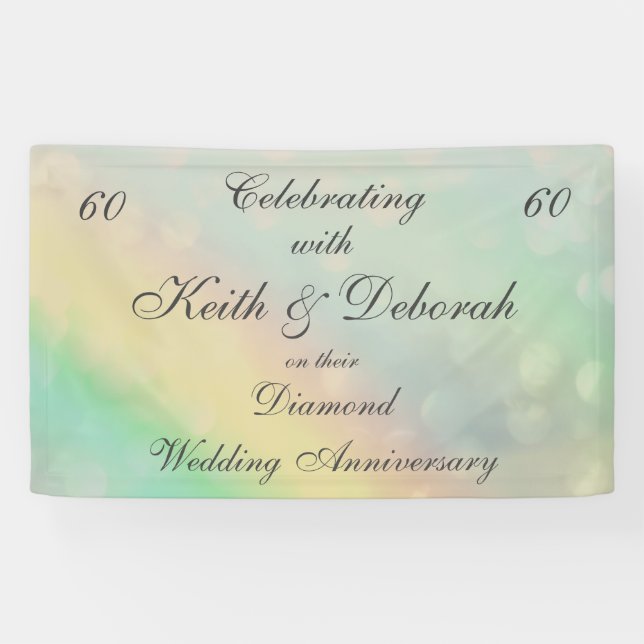 Personalised Diamond Wedding Anniversary Banner (Horizontal)