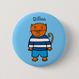 Personalised Dillon the Cat 2 Inch Round Button