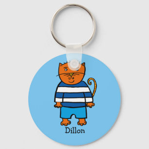 Personalised Dillon the Cat Keychain