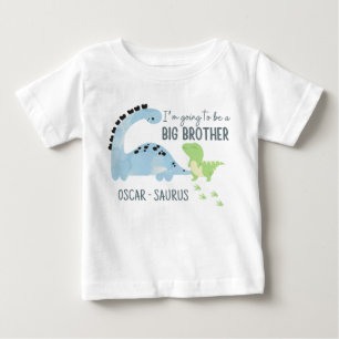 Personalised Dinosaur Big Brother, Big Bro Baby T-Shirt