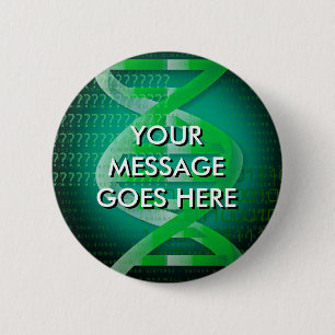 Personalised DNA ID Green 2 Inch Round Button
