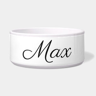 Personalised Dog Bowl Black on White