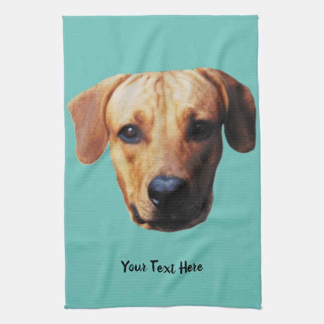 Personalised Dog Photo Print Tea Towel (Vertical)