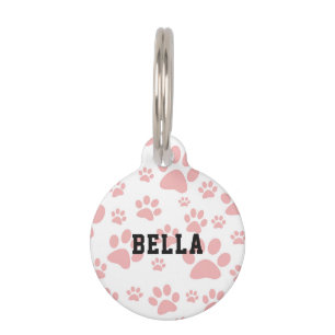 Personalised Dog Tag with Paw Print Design