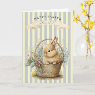 Personalised Easter Bunny in basket Card