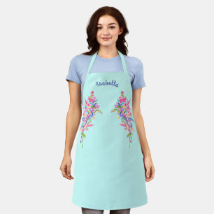 Personalised Elegant Feminine botanical Floral Apr Apron