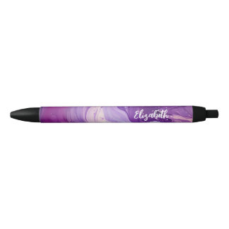 Personalised Elegant Purple Ink Swirl Pen
