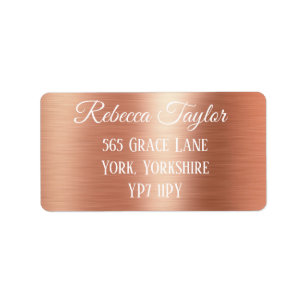 Personalised Elegant Rose Gold Foil Address Label