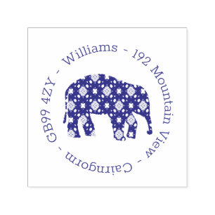 Personalised Elephant Address Self-inking Stamp