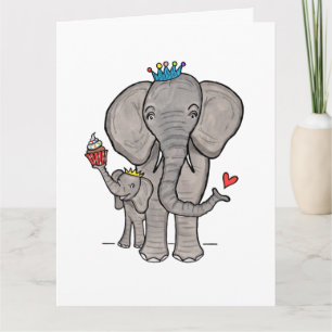 Personalised Elephant and Baby Mother's Day Card