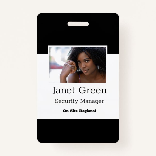 Personalised Employee Photo ID Company Security  Badge (Front)