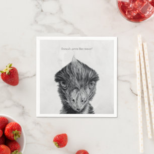 Personalised Emu Napkin Custom Birthday Party