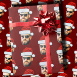 Personalised Face Santa Hat Gift Wrap Funny Heads<br><div class="desc">Personalised Face Santa Hat Gift Wrap, Replace the face with your favourite photo if you want (make sure to crop as much to the face as possible and use an app to remove the background) and personalize this funny Christmas Holiday Wrapping Paper with your kid, husband, or boyfriend on it!...</div>