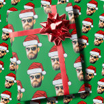 Personalised Face Santa Hat Gift Wrap Funny Heads<br><div class="desc">Personalised Face Santa Hat Gift Wrap, Replace the face with your favourite photo if you want (make sure to crop as much to the face as possible and use an app to remove the background) and personalize this funny Christmas Holiday Wrapping Paper with your kid, husband, or boyfriend on it!...</div>