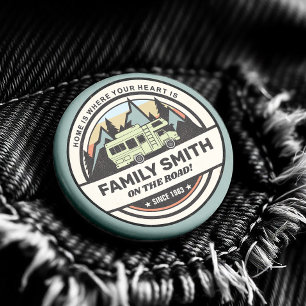Personalised Family Caravan Adventures 1 Inch Round Button