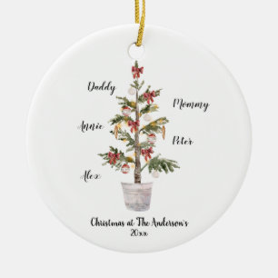 Personalised Family Christmas Tree Ceramic Ornament