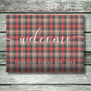 Personalised Family Name Tartan Doormat