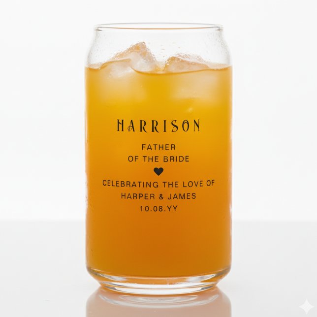 Personalised Father Of The Groom Wedding Party Can Glass (Creator Uploaded)