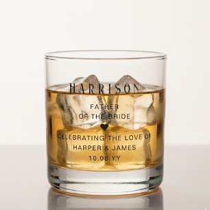 Personalised Father Of The Groom Wedding Party Whiskey Glass