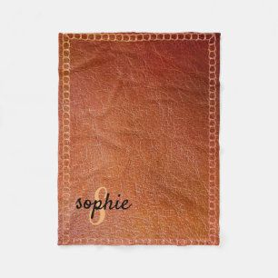 Personalised Faux Leather Fleece Blanket