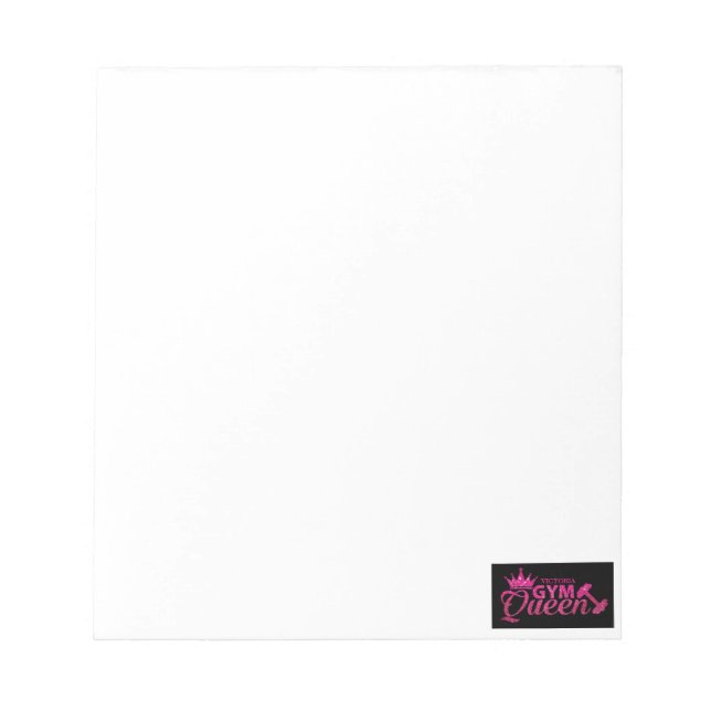 Personalised faux pink glitter Gym Queen plain Notepad (Front)