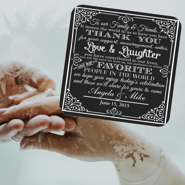 personalised Favour wedding coaster Thank you (Creator Uploaded)