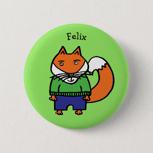 Personalised Felix the Fox 2 Inch Round Button