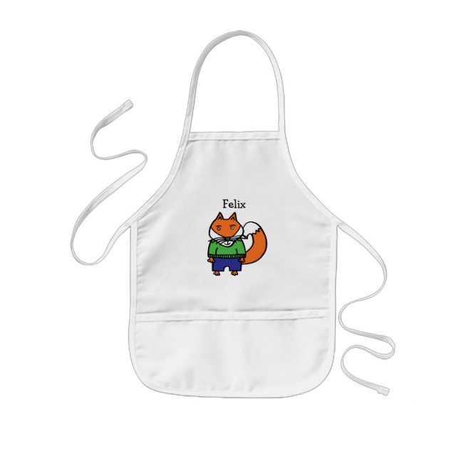 Personalised Felix the Fox Kids Apron (Front)