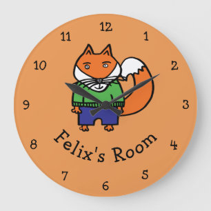Personalised Felix the Fox Large Clock