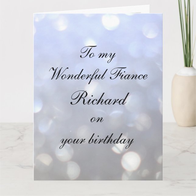 Personalised Fiance Birthday Card (Front)