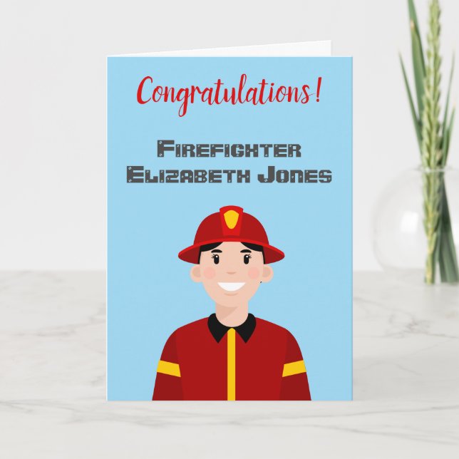 Personalised Firefighter Avatar Card (Front)