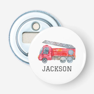 Personalised Firetruck birthday Party Bottle Opener