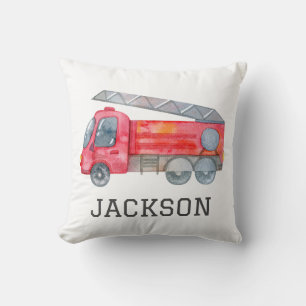 Personalised Firetruck birthday Party Throw Pillow