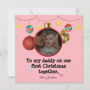 Personalised First Christmas Card for Daddy, Photo