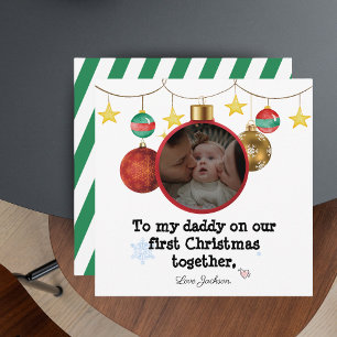 Personalised First Christmas Card for Daddy, Photo