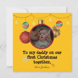 Personalised First Christmas Card for Daddy, Photo