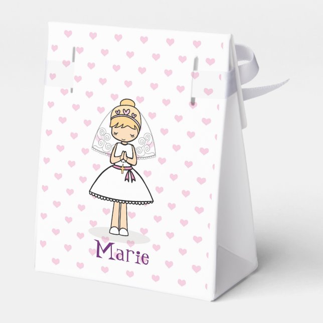 Personalised First Communion Day Girl Favor Box (Back Side)