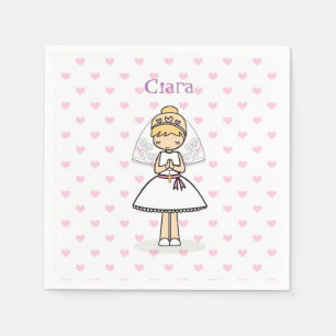 Personalised First Communion Day Girl Napkin