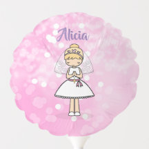 Personalised First Communion Girl name balloon