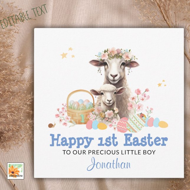Personalised First Easter Card,Cute Lamb Holiday Card (Creator Uploaded)
